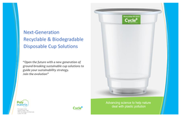 Next-Generation Recyclable & Biodegradable Disposable Cup