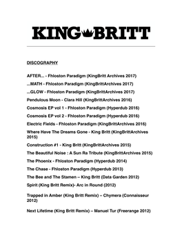 King Britt DISCOGRAPHY