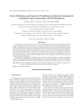 Arctic Oscillation and Antarctic Oscillation in Internal Atmospheric Variability with an Ensemble AGCM Simulation