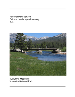 Cultural Landscapes Inventory: Tuolumne