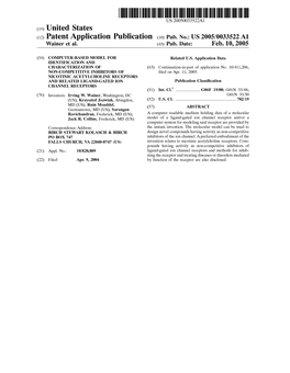 (12) Patent Application Publication (10) Pub. No.: US 2005/0033522 A1 Wainer Et Al