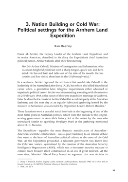 3. Nation Building Or Cold War: Political Settings for the Arnhem Land Expedition