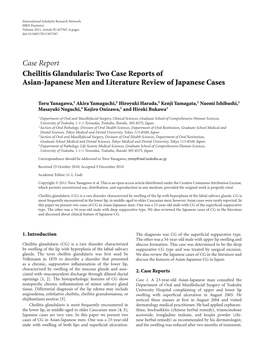 Cheilitis Glandularis: Two Case Reports of Asian-Japanese Men and Literature Review of Japanese Cases