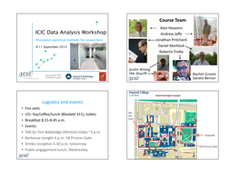 ICIC Data Analysis Lecture 1 2014