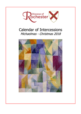 Calendar of Intercessions Michaelmas - Christmas 2018