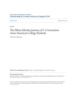 The Ethnic Identity Journey of 1.5 Generation Asian American College Students