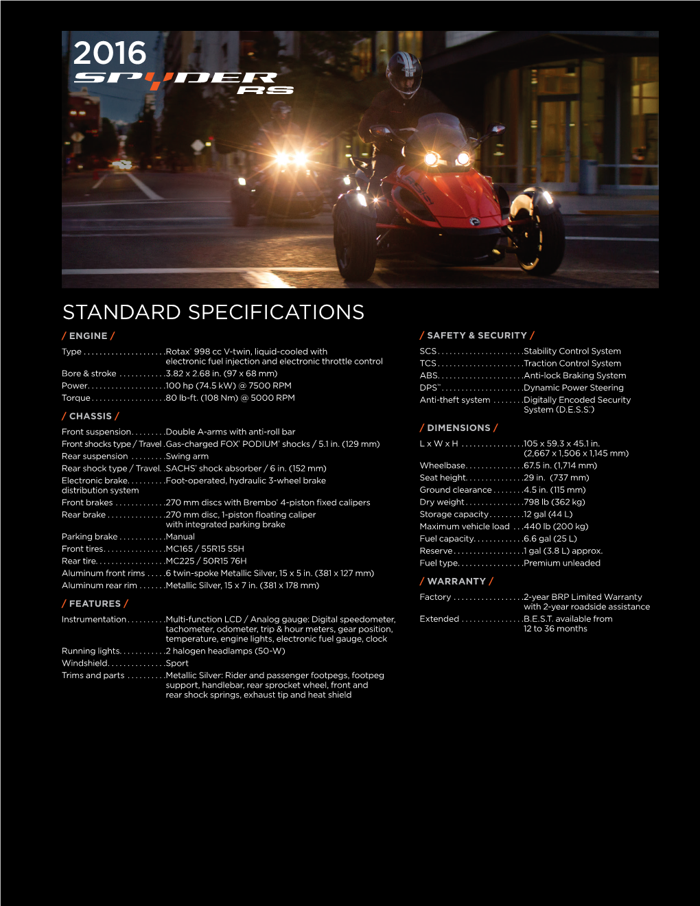 Standard Specifications