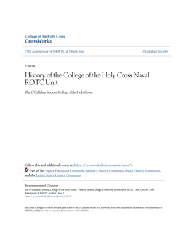 History of the College of the Holy Cross Naval ROTC Unit the 'Ocallahan Society, College of the Holy Cross