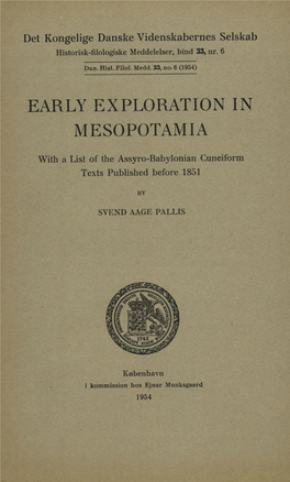 Early Exploration in Mesopotamia