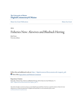 Alewives and Blueback Herring Julia Beaty University of Maine
