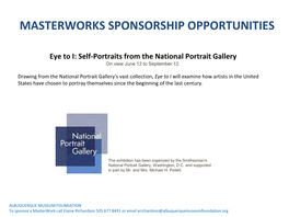 Eye to I: Self-Portraits from the National Portrait Gallery on View June 12 to September 12