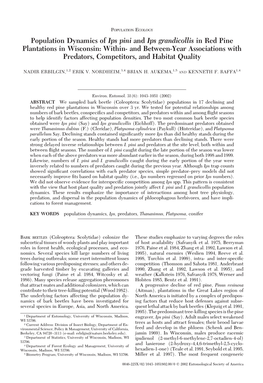 Population Dynamics of Ips Pini and Ips Grandicollis in Red Pine