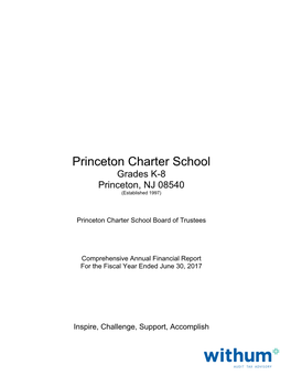 Princeton Charter School Grades K-8 Princeton, NJ 08540 (Established 1997)