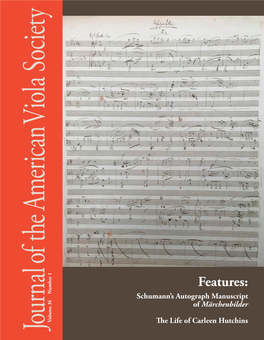 Journal of the American Viola Society Volume 34 Number 1, Spring 2018