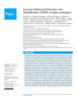 Genome-Enhanced Detection and Identification (GEDI) of Plant Pathogens