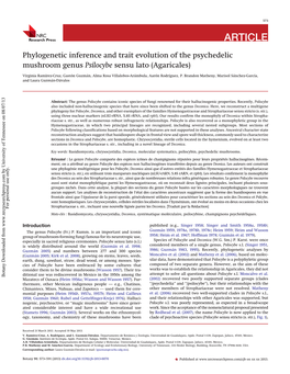 Phylogenetic Inference and Trait Evolution of the Psychedelic Mushroom Genus Psilocybe Sensu Lato (Agaricales)