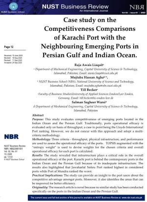 Case Study on the Competitiveness Comparisons of Karachi Port With