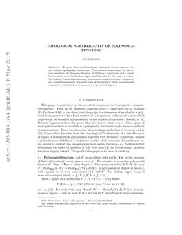 Arxiv:1705.01419V4 [Math.AC] 8 May 2019 Eu Fdegree of Neous E ..[8.Freach for [18]