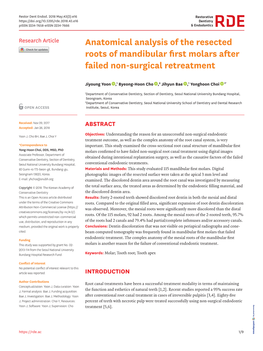 Anatomical Analysis of the Resected Roots of Mandibular First Molars After Failed Non-Surgical Retreatment