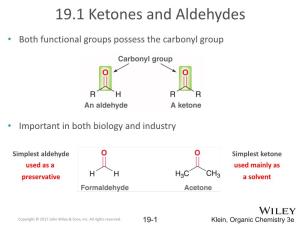 19.1 Ketones and Aldehydes