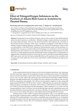 Effect of Nitrogen/Oxygen Substances on the Pyrolysis of Alkane-Rich Gases to Acetylene by Thermal Plasma