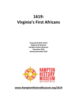 1619: Virginia's First Africans