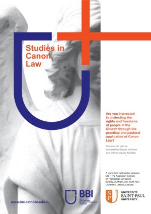 Studies in Canon Law