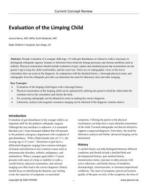 Evaluation of the Limping Child