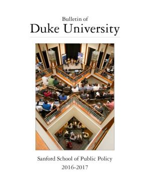 2016-17 Sanford School of Public Policy Bulletin