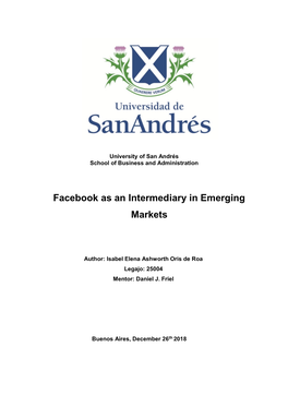 Facebook As an Intermediary in Emerging Markets