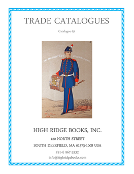 TRADE CATALOGUES Catalogue 65