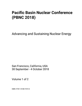 Pacific Basin Nuclear Conference (PBNC 2018)