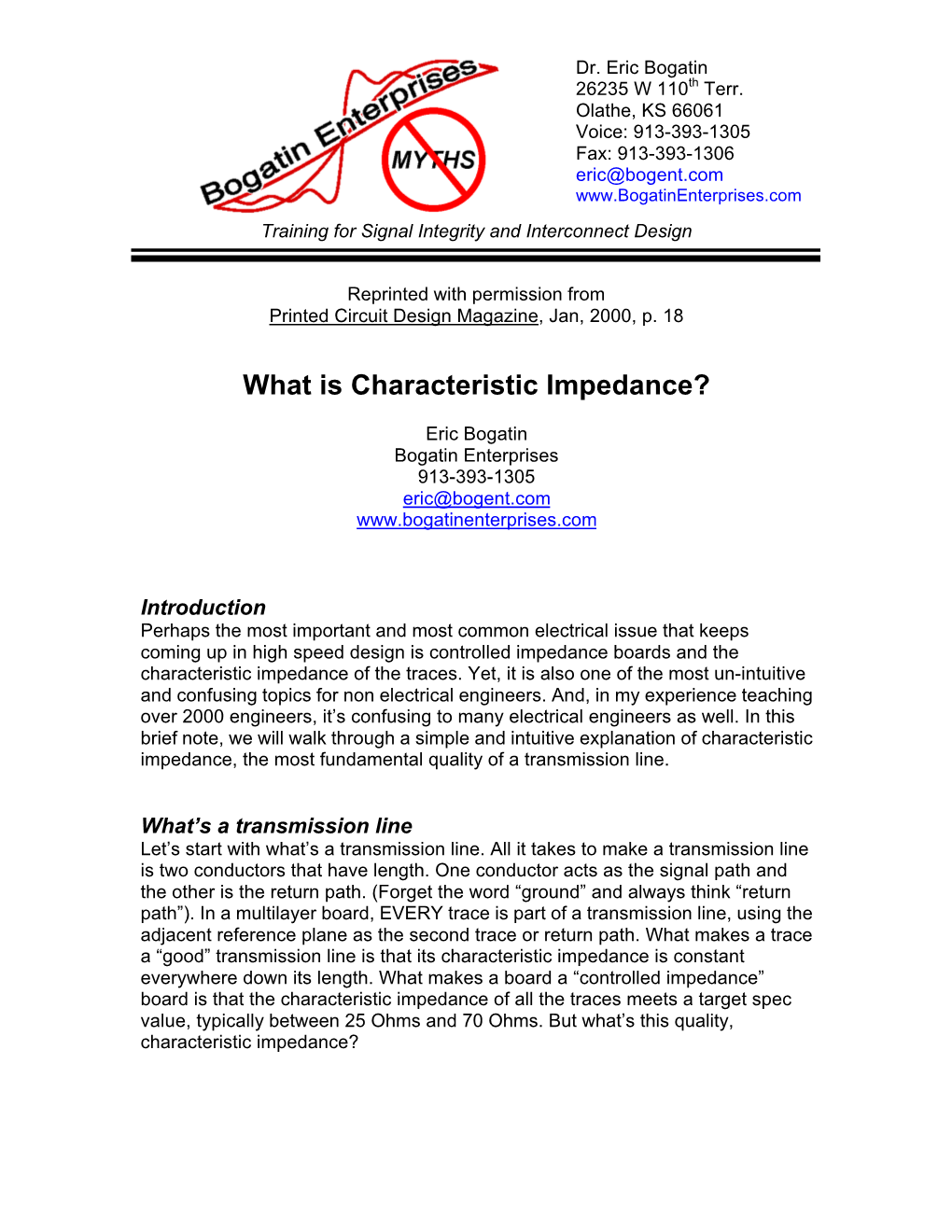 What Is Characteristic Impedance?