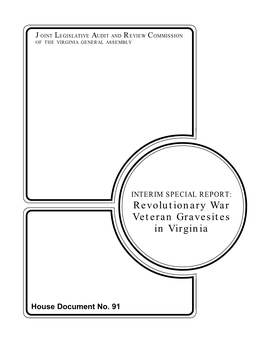 INTERIM SPECIAL REPORT: Revolutionary War Veteran Gravesites in Virginia