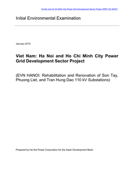 Ha Noi and Ho Chi Minh City Power Grid Development Sector Project (RRP VIE 46391)