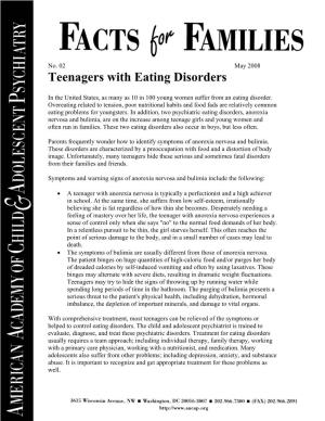 Teenagers with Eating Disorders