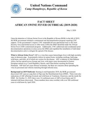Fact Sheet African Swine Fever Outbreak (2019-2020)
