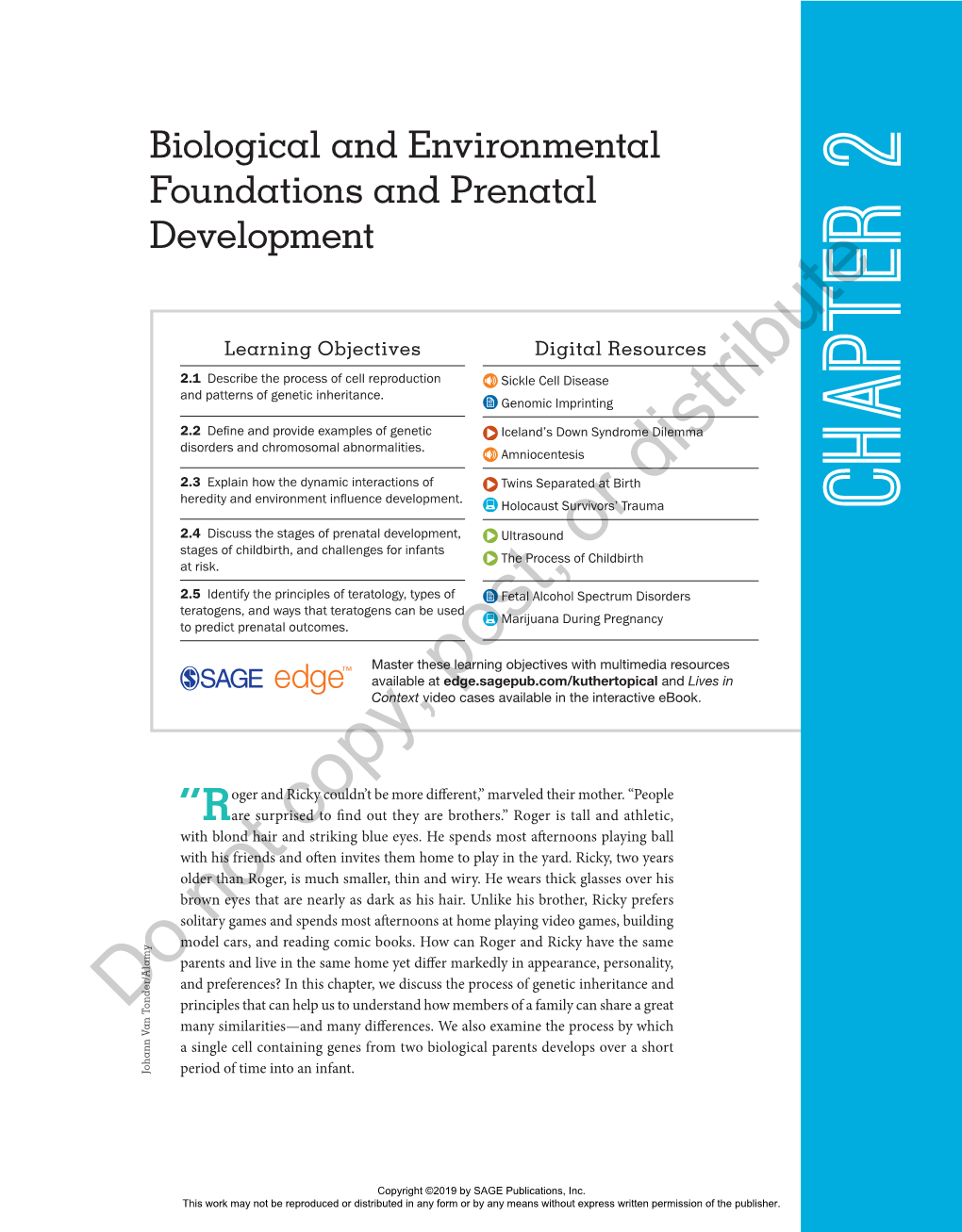 Biological and Environmental Foundations and Prenatal Development