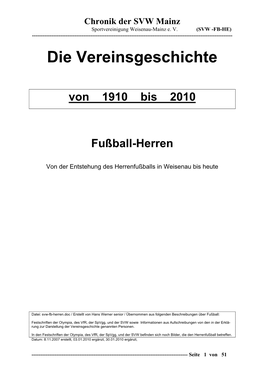 Geschichte-Fussball Herren