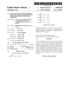 United States Patent (19) 11 Patent Number: 5,990,159 Meulemans Et Al