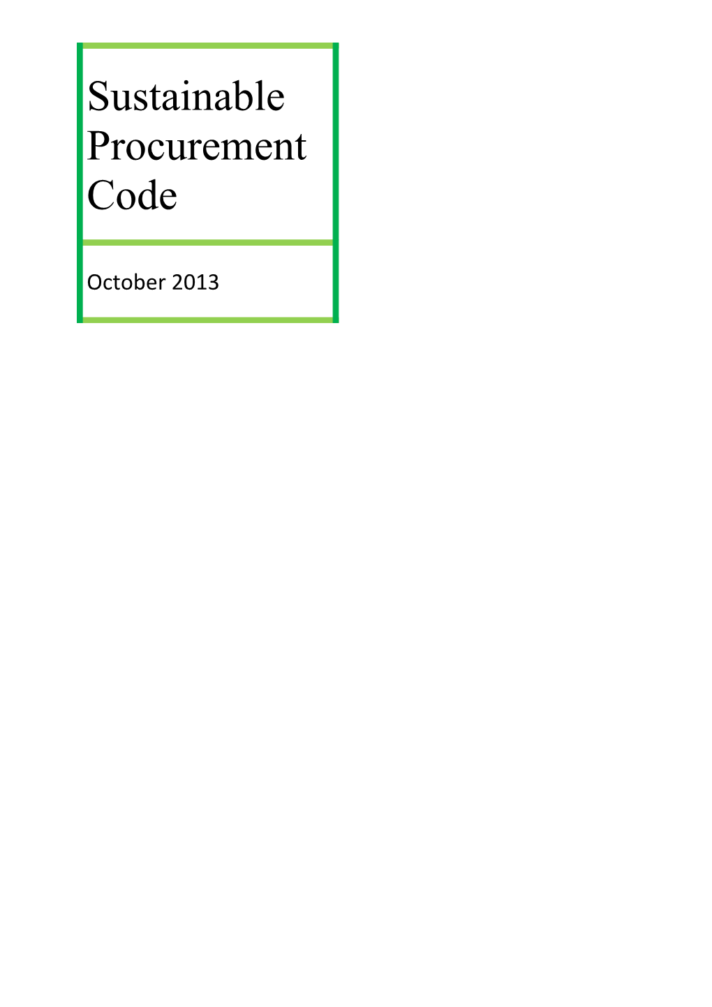 Sustainable Procurement Code