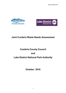2019 Joint Cumbria Waste Needs Assessment