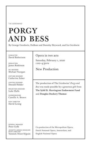 Porgy and Bess by George Gershwin, Dubose and Dorothy Heyward, and Ira Gershwin