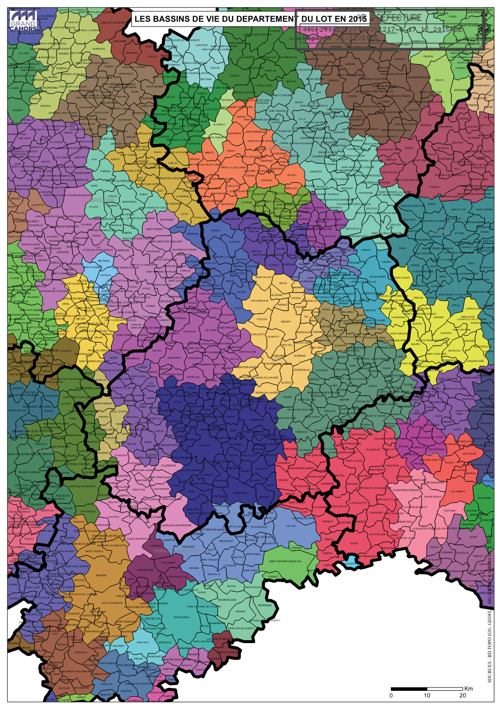 Les Bassins De Vie Du Departement Du Lot En 2015