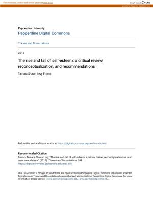The Rise and Fall of Self-Esteem: a Critical Review, Reconceptualization, and Recommendations
