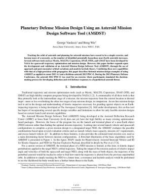 Planetary Defense Mission Design Using an Asteroid Mission Design Software Tool (Amidst)