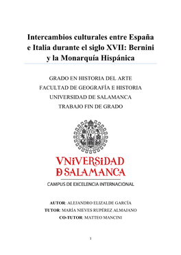Intercambios Culturales Entre España E Italia Durante El Siglo XVII: Bernini Y La Monarquía Hispánica