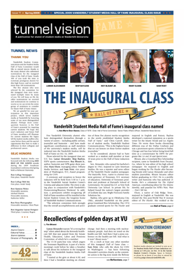 Tunnelvision a Publication for Alumni of Student Media at Vanderbilt University