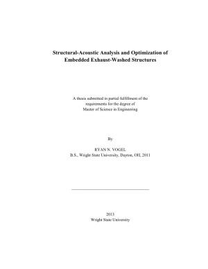 Structural-Acoustic Analysis and Optimization of Embedded Exhaust-Washed Structures