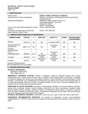 MATERIAL SAFETY DATA SHEET Diazinon AG500 Page 1 of 6